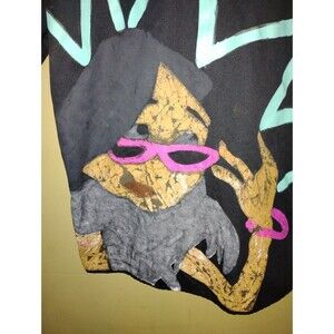 Dickies Vintage Men's ButtonUp Short Sleeve Shirt Black Medium Airbrush Grafitti